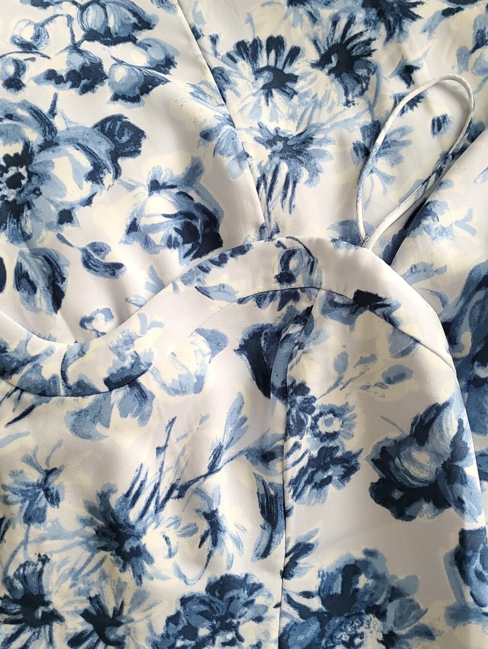 Abercrombie & Fitch Camille Blue Floral Midi Dress XS High Slit Cottagecore Boho - Picture 15 of 16